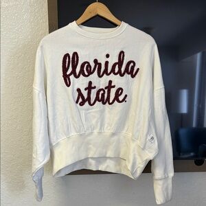 Pressbox White and Maroon Florida State Women's Sweatshirt